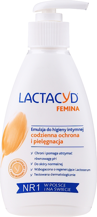 Средство для интимной гигиены с дозатором - Lactacyd Femina (без коробки) — фото N1