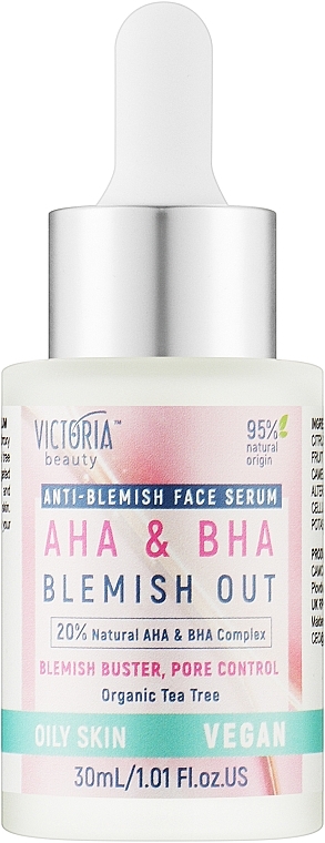 Сыворотка для лица от чёрных точек - Victoria Beauty AHA & BHA Blemish Out — фото N1