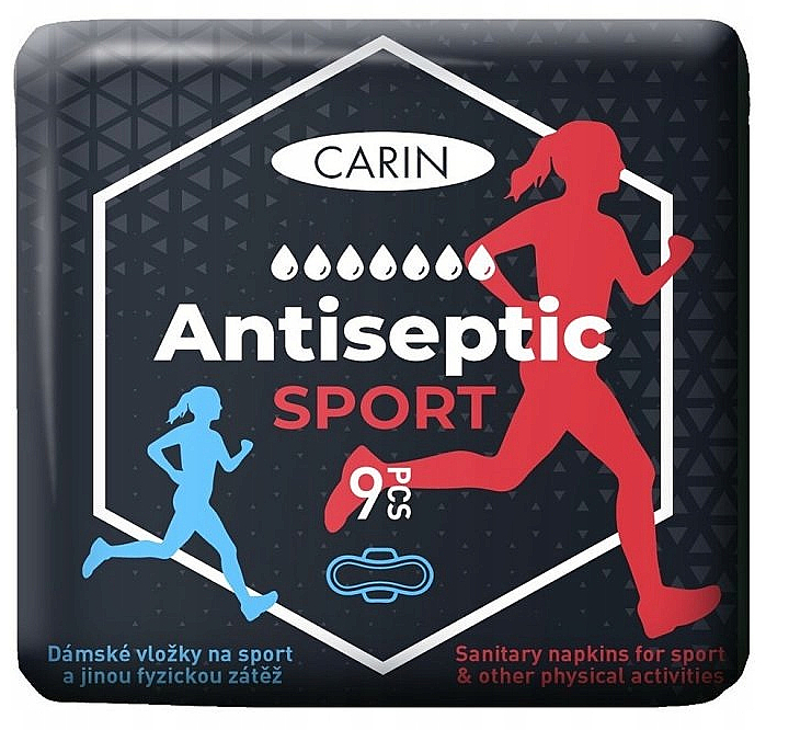 Гигиенические прокладки, 9 шт - Carin Atiseptic Sport — фото N1