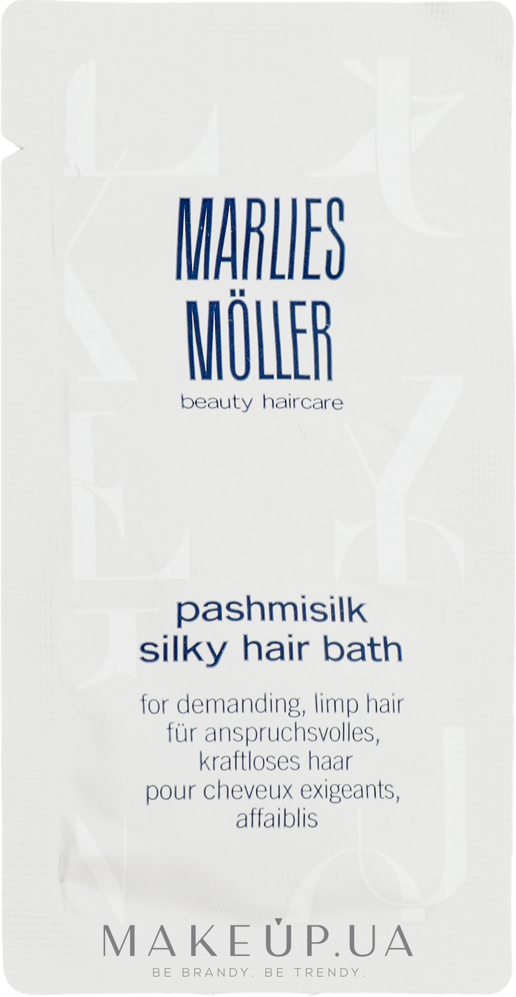 Интенсивный шелковый шампунь - Marlies Moller Pashmisilk Silky Hair Bath (пробник) — фото 7ml