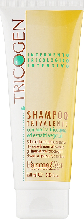 Трёхвалентный шампунь с Auxina Tricogena и растительными экстрактами - Farmavita Shampoo Tricogen — фото N1