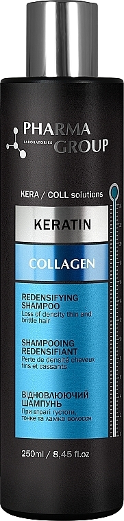 Шампунь "Кератин + колаген" - Pharma Group Laboratories Keratin + Collagen Redensifying Shampoo — фото N1