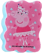 Парфумерія, косметика Мочалка банна дитяча "Свинка Пеппа", Пеппа-балерина, рожево-синя - Suavipiel Peppa Pig Bath Sponge