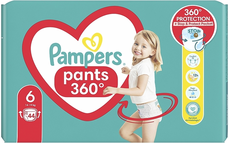 Підгузки-трусики, розмір 6 (14-19 кг), 44 шт. - Pampers Pants — фото N2