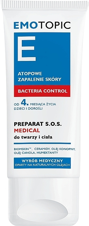 Засіб для обличчя та тіла при атопічному дерматиті - Pharmaceris E Emotopic Bacteria Control Medical Preparat S.O.S. — фото N1