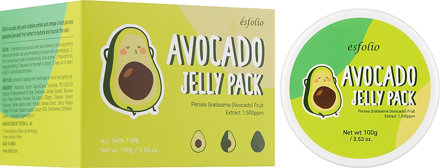Гель-маска для обличчя, з авокадо - Esfolio Avocado Jelly Pack — фото N2