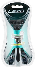 Станок для бритья с 4 сменными касетами - Lezo Prime 3 Razor For Men — фото N1