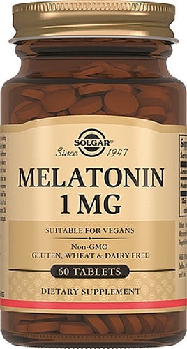 Дієтична добавка "Мелатонін 1 мг" - Solgar Melatonin 1 Mg — фото N1