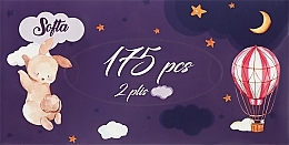 Салфетки косметические двухслойные, 175 шт - Chisto Softa Purple Bunny — фото N1