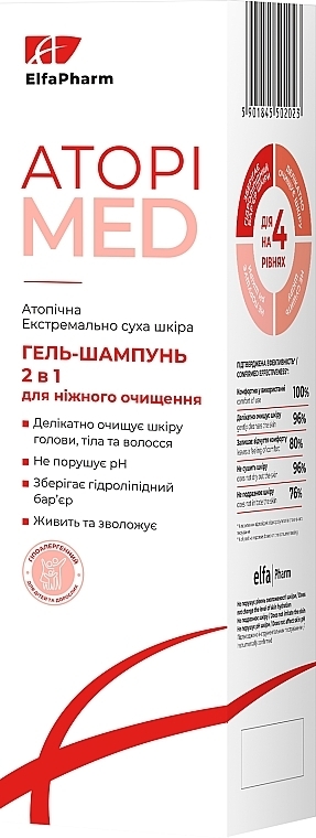 Гель-шампунь 2в1 для нежного очищения - Elfa Pharm Atopi Med Shower Gel — фото N2