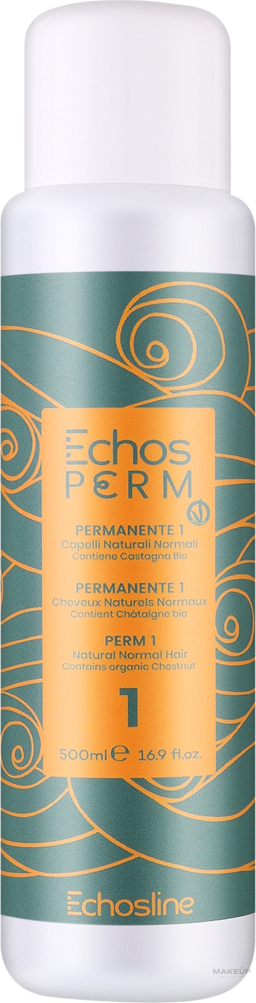 Рідина для перманентного завивання натурального та нормального волосся - Echosline Echos Perm 1 — фото 500ml