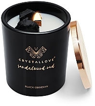 Соевая свеча с черным обсидианом и сандаловым удом - Crystallove Black Obsidian Soy Candle Sandalwood Oud — фото N5