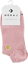 Парфумерія, косметика Жіночі короткі шкарпетки з вишивкою у вигляді серця, рожеві - Moraj