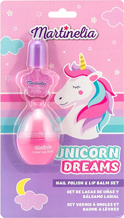 Набор 2 позиции "Unicorn Dreams" - Martinelia (nail polish 3ml + lip balm 4.5g) — фото N1