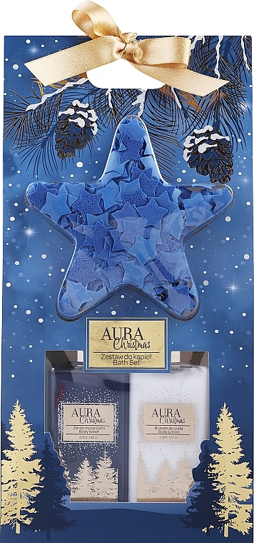 Різдвяний набір - Aura Cosmetics (b/wash/200ml + b/lot/200ml + bath/confetti/15g) — фото N1
