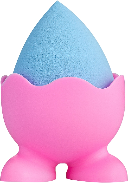 Спонж для макияжа на силиконовой подставке, PF-58, голубой - Puffic Fashion (цвет подставки в асс.) — фото N1