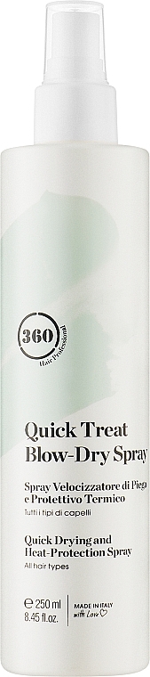 Термозащитный спрей для быстрой сушки волос - 360 Be Quick Treat Blow-Dry Spray — фото N1