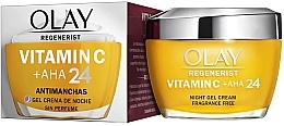 Парфумерія, косметика Нічний крем-гель для обличчя з вітаміном С, АНА та ніацинамідом - Olay Regenerist Vitamin C + AHA 24 Night Cream Gel