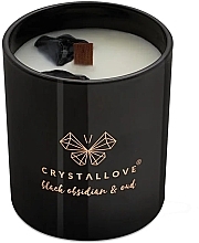 Соевая свеча с черным обсидианом и удом - Crystallove Soy Candle With Black Obsidian And Oud — фото N1