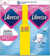 Парфумерія, косметика Щоденні прокладки, 64 шт. - Libresse Dailies Protect Regular Liners