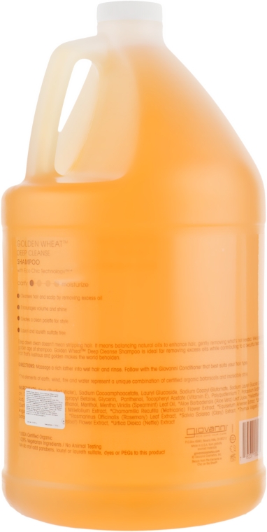 Шампунь для глубокого очищения - Giovanni Eco Chic Hair Care Golden Wheat Deep Cleanse Shampoo — фото N4