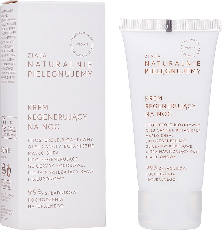 Відновлювальний нічний крем для обличчя - Ziaja Naturalnie Pielęgnujemy Cream — фото N2