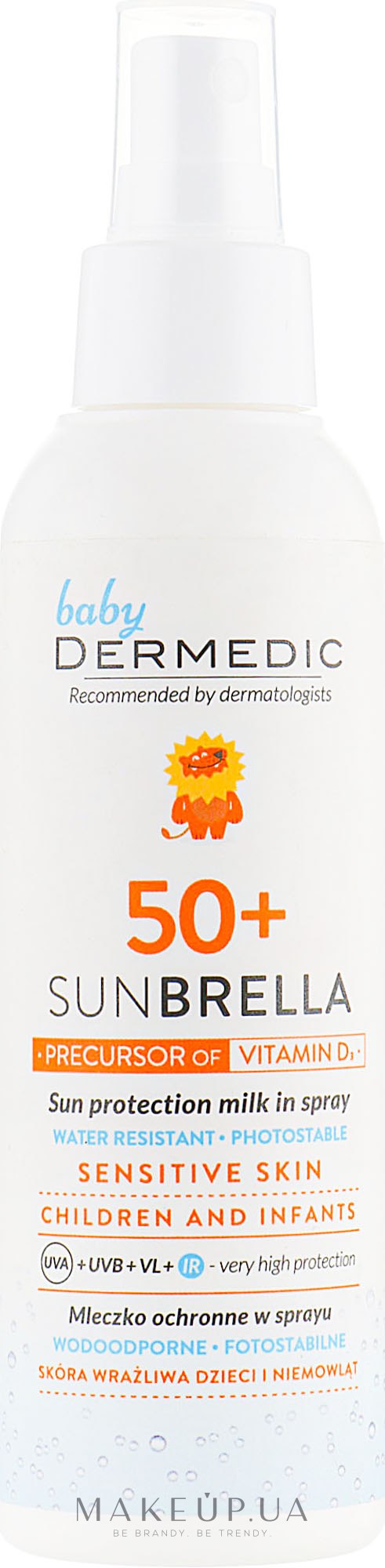Сонцезахисне молочко-спрей для дітей - Dermedic Sunbrella Baby Spray SPF50 — фото 150ml