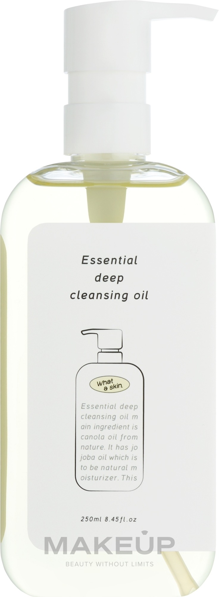 Гидрофильное масло для лица - What A Skin Essential Deep Cleansing Oil — фото 250ml