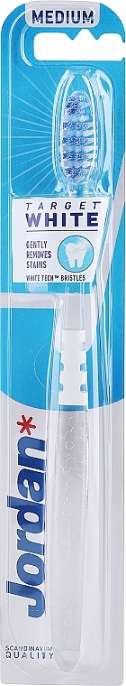 Зубная щетка средней жесткости, прозрачно-белая - Jordan Target White — фото N5