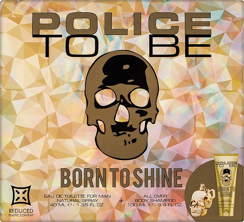 Police To Be Born To Shine For Men - Набір (edt/40ml + shmp/100ml) — фото N1