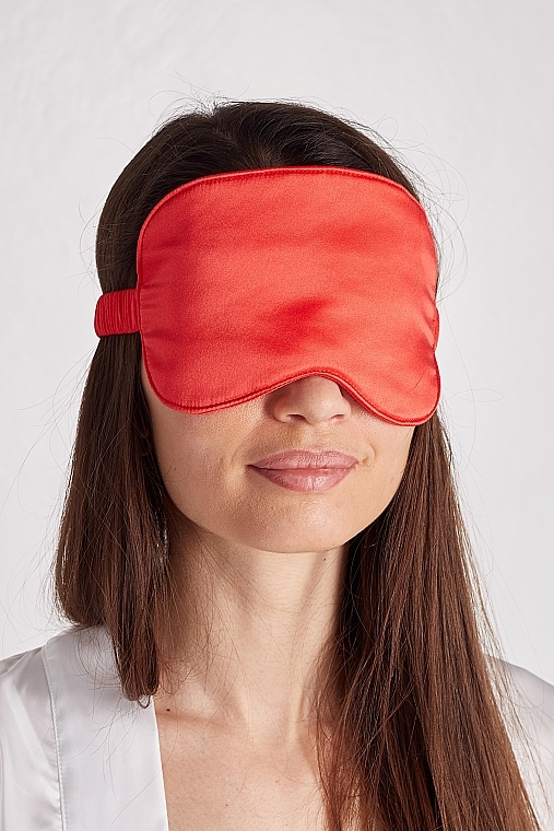 Маска для сну з натурального шовку з мішечком, червона - de Lure Sleep Mask — фото N2