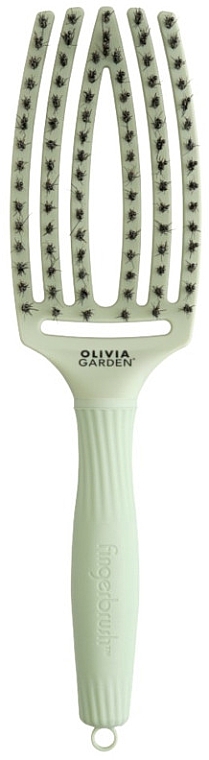 Щітка зі щетиною кабана, м'ята - Olivia Garden Fingerbrush Combo Fall 2022 Mint — фото N1