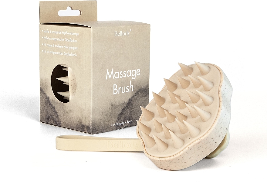 Щетка для массажа кожи головы, Champagne Beige - Bellody Scalp Massage Brush — фото N1