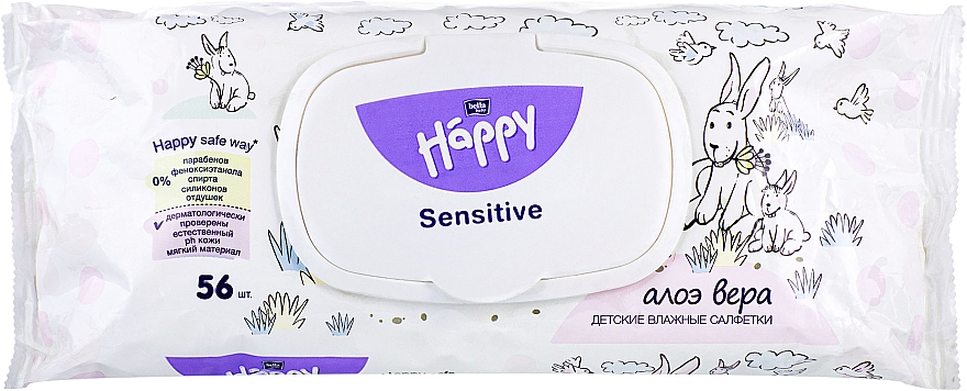 Вологі серветки - Bella Baby Happy Sensitive & Aloe Vera