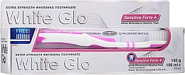 Парфумерія, косметика Набір з рожевою щіткою - White Glo Sensitive Forte Set (toothpaste/100ml + toothbrush)