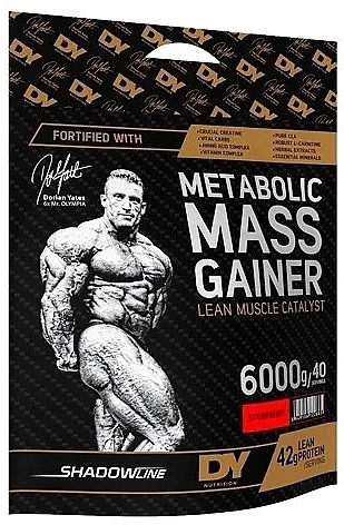 Гейнер для набора мышечной массы "Клубника" - DY Nutrition Metabolic Mass Strawberry — фото N1