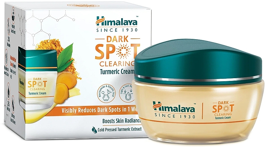 Крем для лица против пигментных пятен - Himalaya Dark Spot Clearing Turmeric Curcuma Cream — фото N1