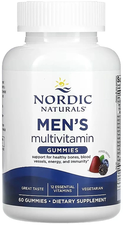 Мультивітаміни для чоловіків, жувальні мармеладки зі смаком ягід - Nordic Naturals Men's Multivitamin Gummies Mixed Berry — фото N1