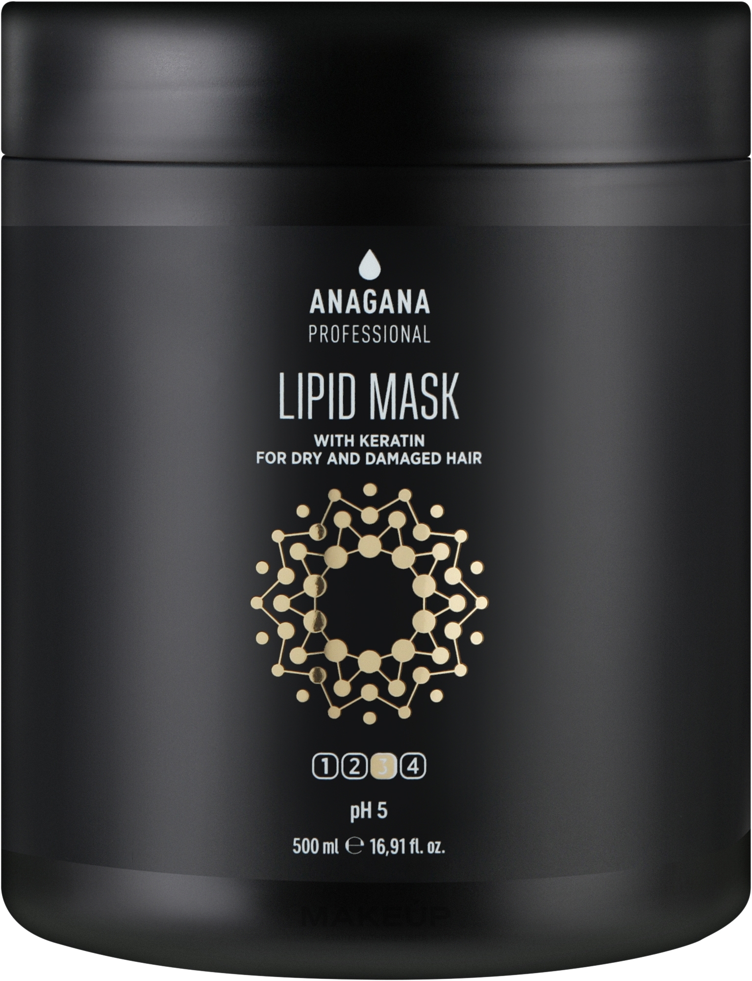 Маска "Липидная" с кератином для сухих и поврежденных волос - Anagana Professional Lipid Mask — фото 500ml