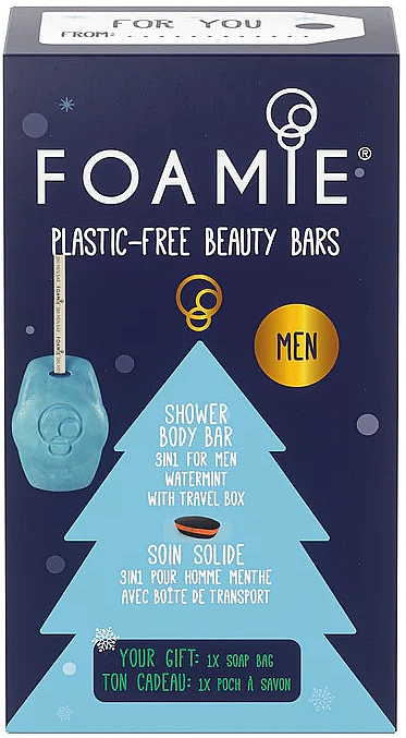 Набір - Foamie Starter Set Body Men Watermint & Lemon (soap 90g + bag + box) — фото N2