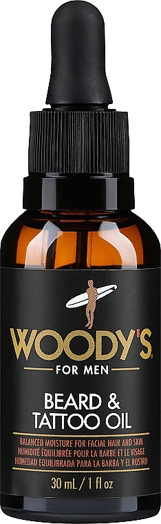 Масло для бороды и татуировок - Woody`s Beard & Tattoo Oil — фото N1