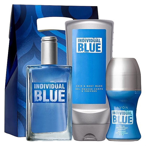 Avon Individual Blue For Him - Набор (edt/100 ml + gel/shp/250 ml + deo/50 ml + bag) — фото N1