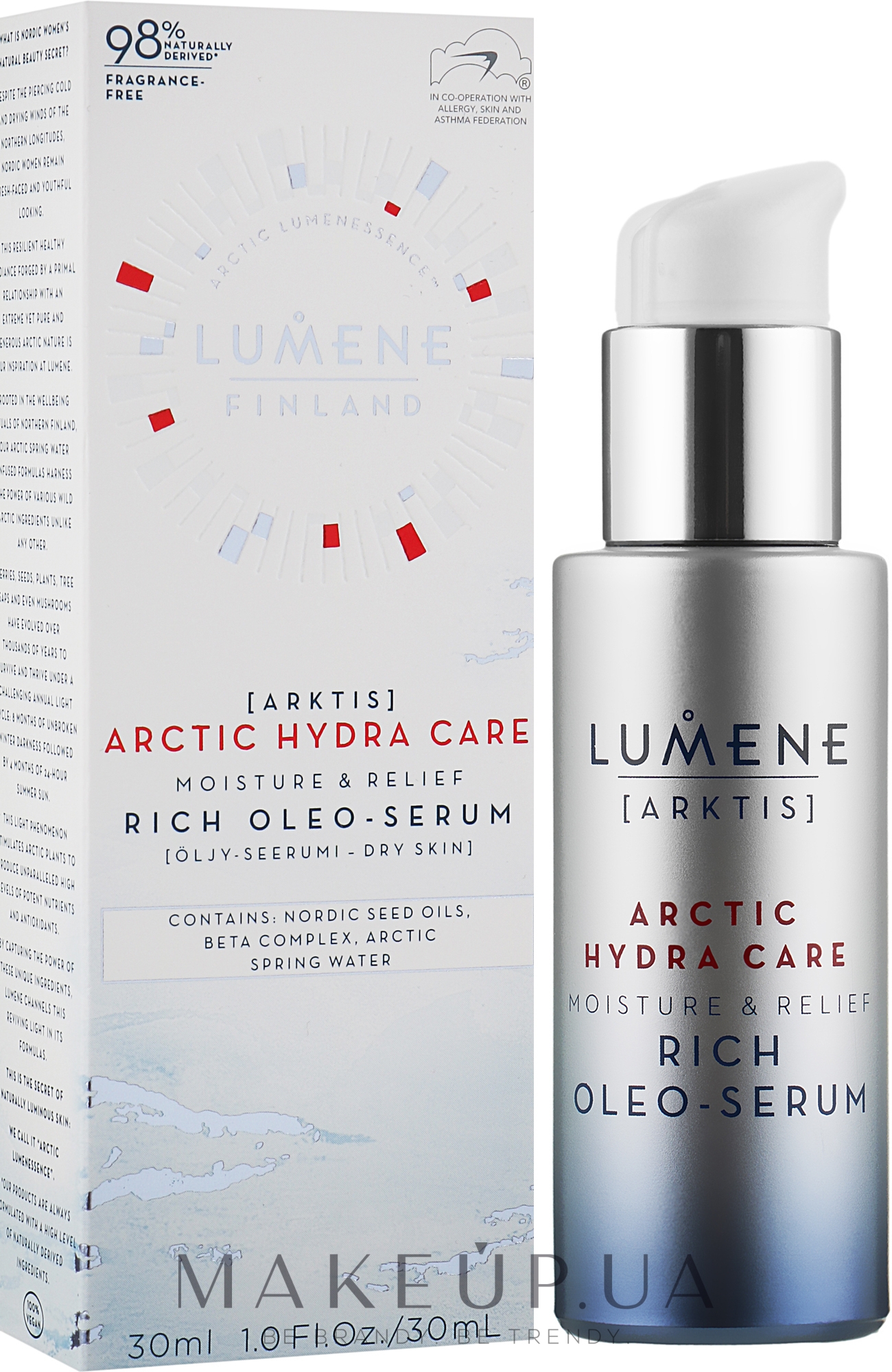 Увлажняющая и успокаивающая сыворотка-масло для лица - Lumene Arctic Hydra Care Moisture Relief Rich Oleo-Serum — фото 30ml