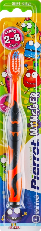 Дитяча зубна щітка "Монстр", помаранчева з чорним - Pierrot Monster — фото N1