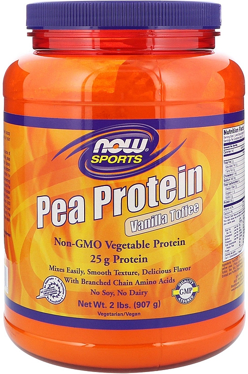 Гороховый протеин, ванильный ирис - Now Foods Sports Pea Protein Vanilla Toffee — фото N1