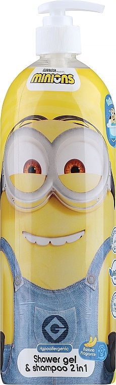 Шампунь и гель для душа «Банан», с дозатором - Buzzy Minions Shower Gel & Shampoo 2in1 Banana — фото N1