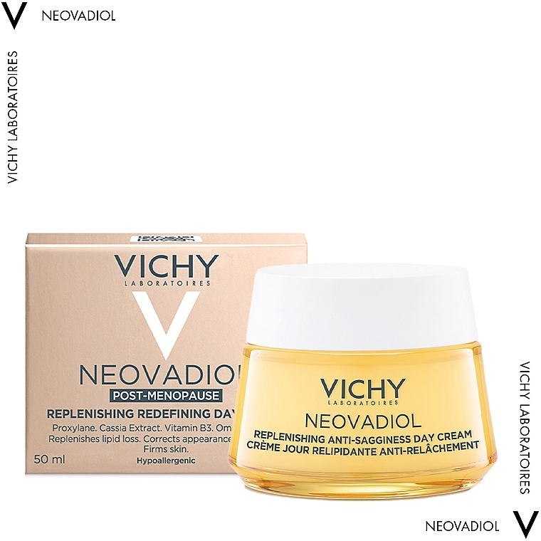 Антивіковий крем для зменшення глибоких зморшок і відновлення рівня ліпідів в шкірі - Vichy Neovadiol Replenishing Anti-Sagginess Day Cream — фото N2