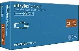 Рукавички нітрилові, розмір XL, блакитні - Mercator Medical Classic Nitrile Examination & Protective Gloves — фото N1