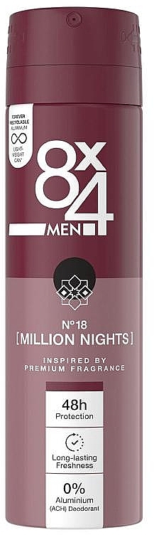 Дезодорант - 8x4 Men №18 Million Nights Deodorant — фото N1