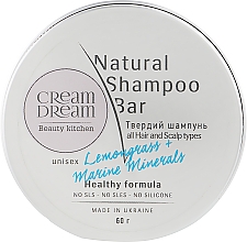 Тонізувальний твердий шампунь "Мінерали й сіль Мертвого моря" - Cream Dream beauty kitchen Cream Dream Natural Shampoo Bar — фото N1